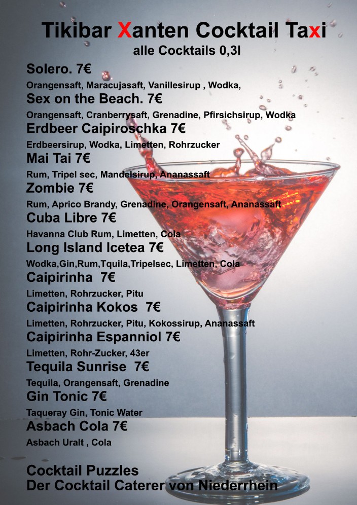 Xanten Cocktail Taxi Cocktail Bar mobil und